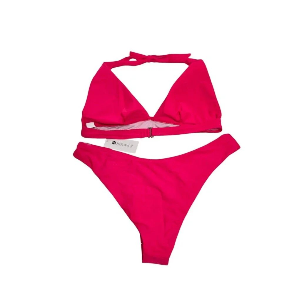 Holipick NWT Halter Top Hot Pink Bikini Woman's Size XL